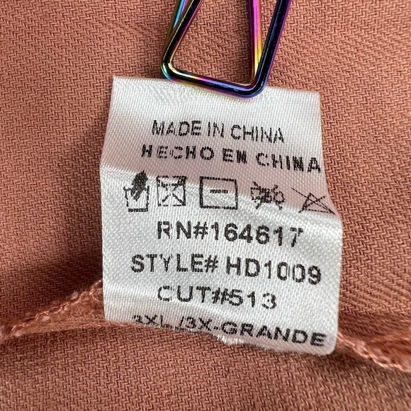 NWT Roolee Orange Button Up Short Sleeve Mini Dress Size 3 XL Women’s - Picture 9 of 10